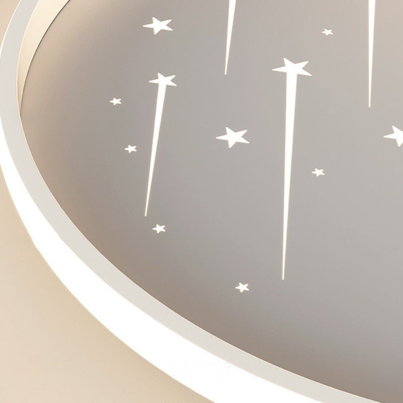 Luz de techo LED de montaje empotrado redonda de luna minimalista moderna de hierro y acrílico para dormitorio 