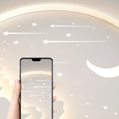 Luz de techo LED de montaje empotrado redonda de luna minimalista moderna de hierro y acrílico para dormitorio 