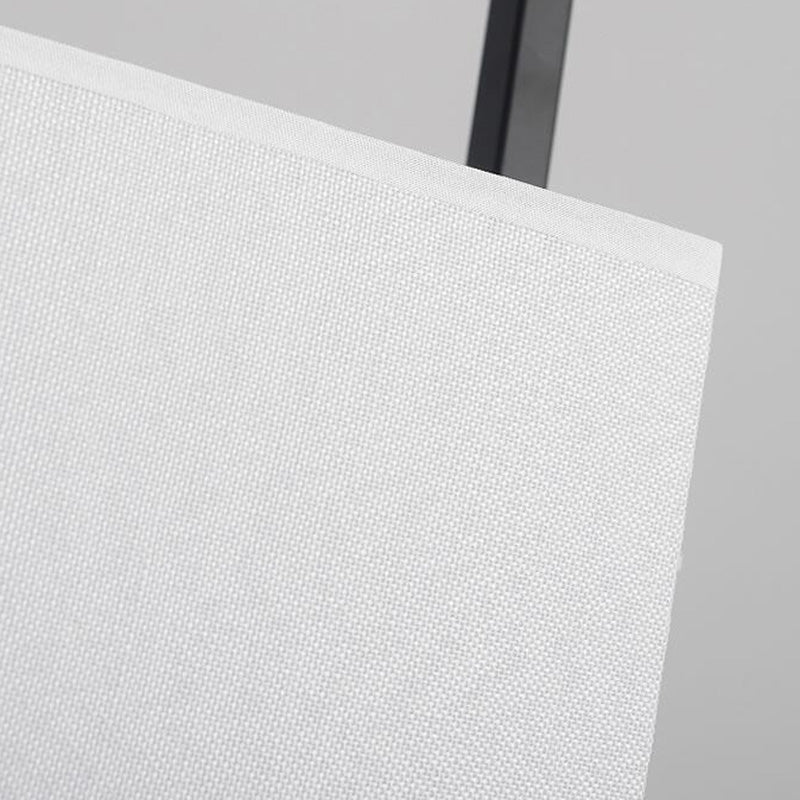 Lámpara colgante moderna minimalista de rectángulo de hierro y tela de 1 luz para dormitorio 