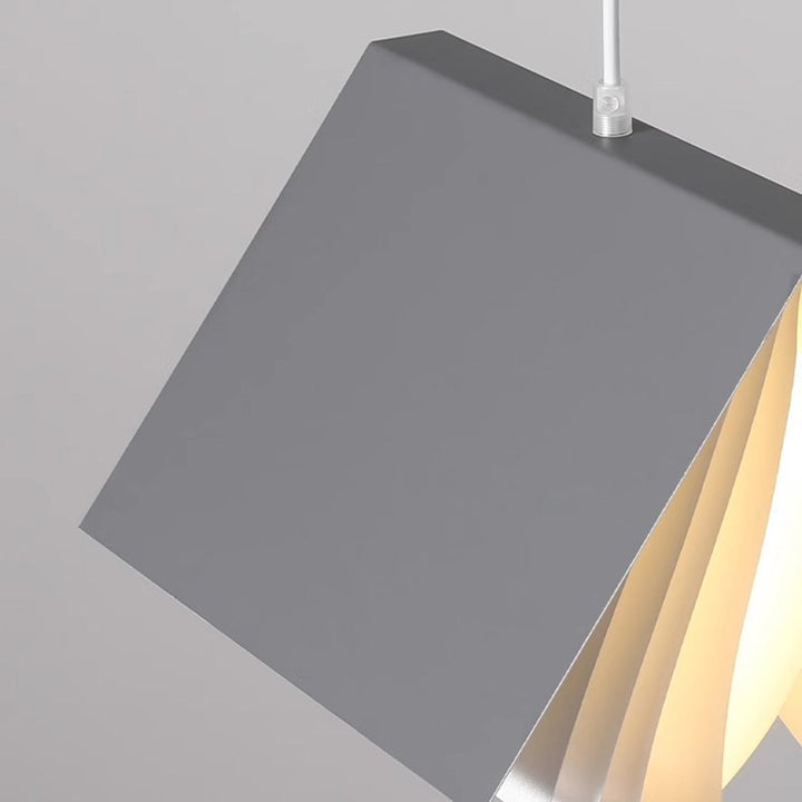 Contemporary Creative Book Rectangle Iron Fabric 1-Light Pendant Light For Bedroom