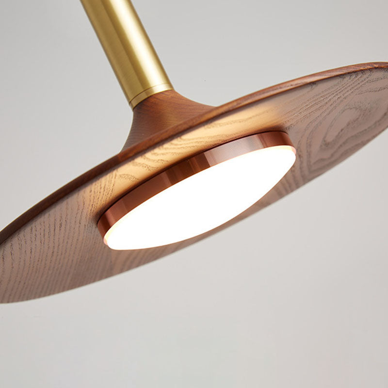 Lámpara colgante contemporánea escandinava de hierro redondo acrílico LED para dormitorio 