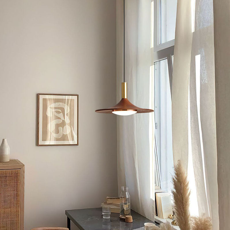 Lámpara colgante contemporánea escandinava de hierro redondo acrílico LED para dormitorio 