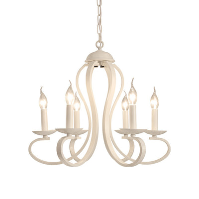Lustre moderne minimaliste à 6 lumières en verre et fer rond à pétales pour salon 