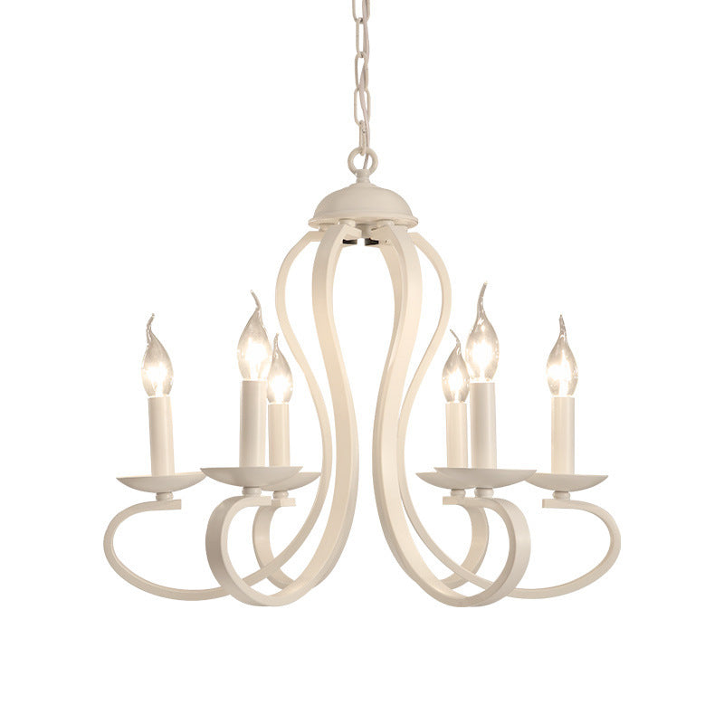 Lustre moderne minimaliste à 6 lumières en verre et fer rond à pétales pour salon 