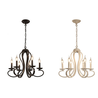 Lustre moderne minimaliste à 6 lumières en verre et fer rond à pétales pour salon 