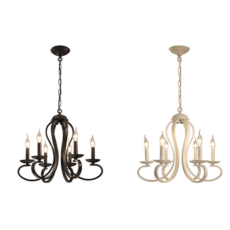 Lustre moderne minimaliste à 6 lumières en verre et fer rond à pétales pour salon 