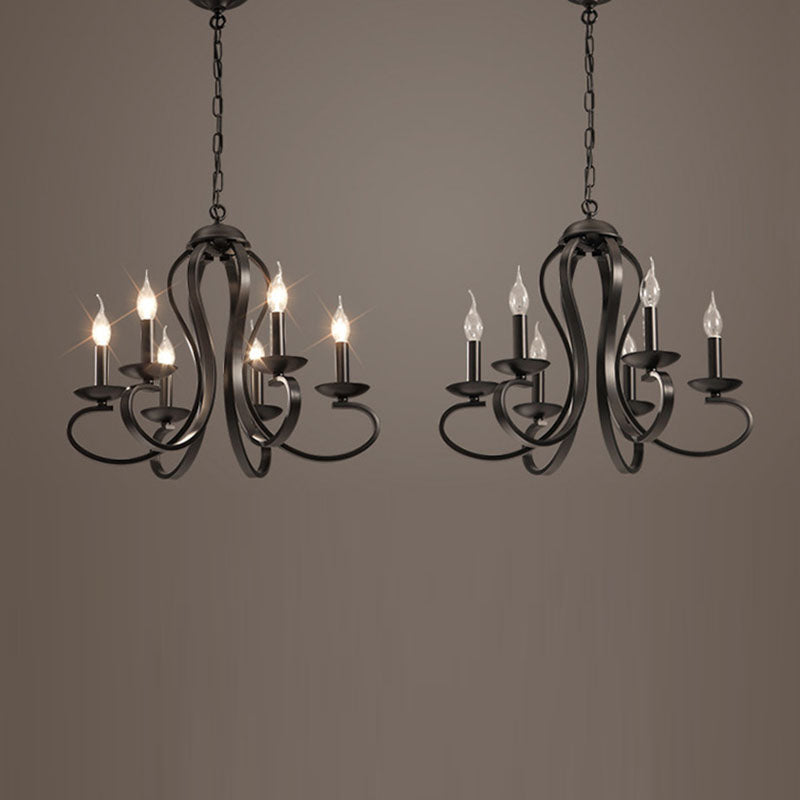 Lustre moderne minimaliste à 6 lumières en verre et fer rond à pétales pour salon 