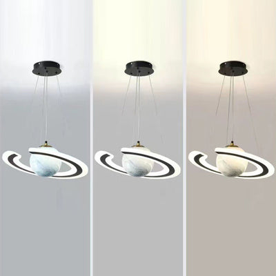 Contemporary Creative Sphere Metal Acrylic Glass LED Pendant Light For Bedroom