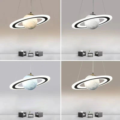Contemporary Creative Sphere Metal Acrylic Glass LED Pendant Light For Bedroom