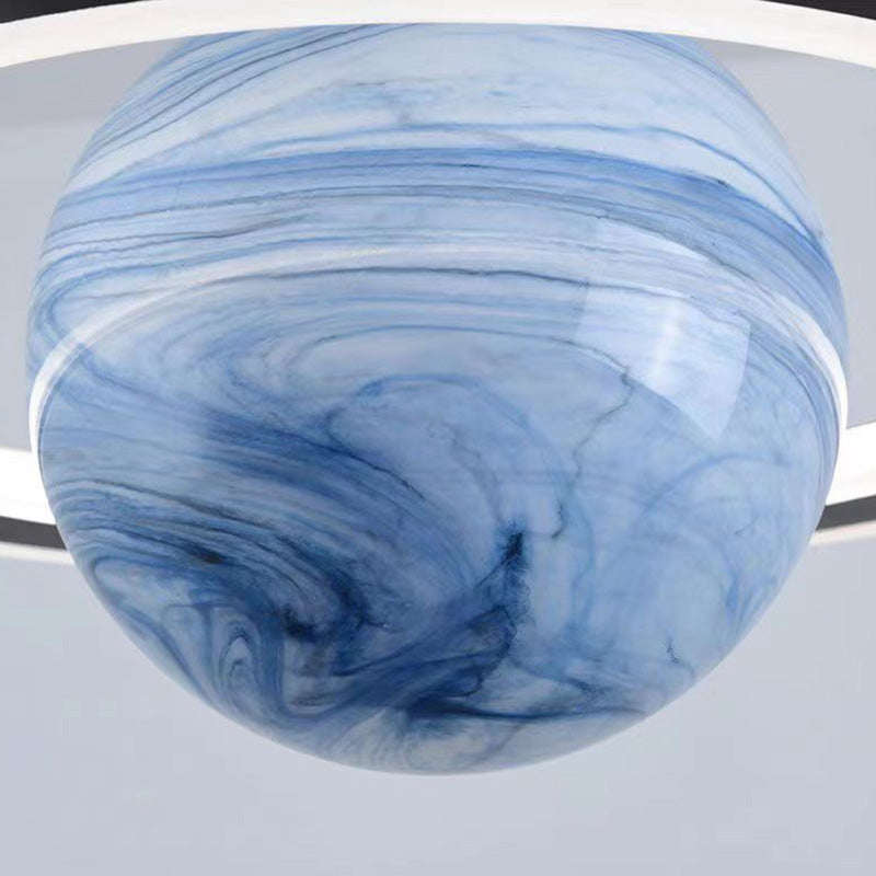 Contemporary Creative Sphere Metal Acrylic Glass LED Pendant Light For Bedroom