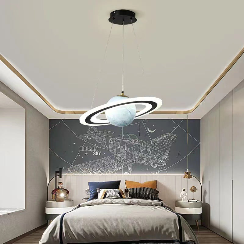 Contemporary Creative Sphere Metal Acrylic Glass LED Pendant Light For Bedroom
