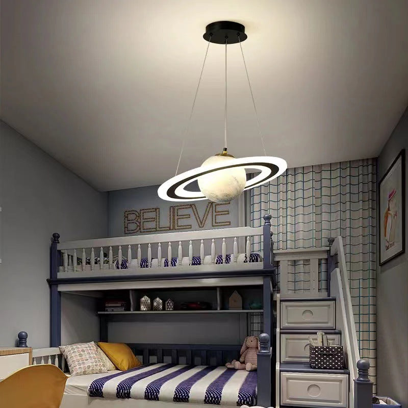 Contemporary Creative Sphere Metal Acrylic Glass LED Pendant Light For Bedroom