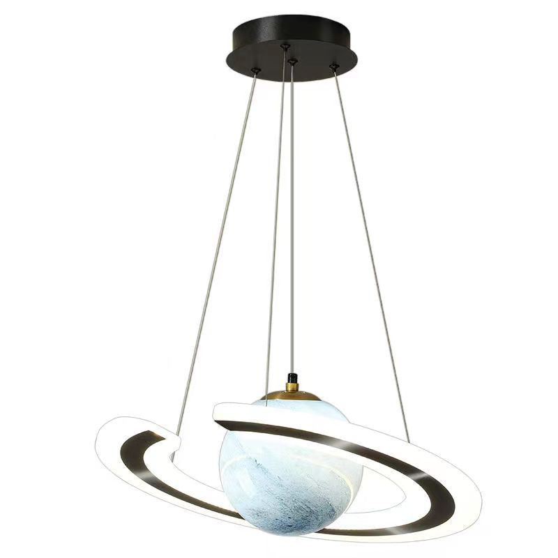 Contemporary Creative Sphere Metal Acrylic Glass LED Pendant Light For Bedroom