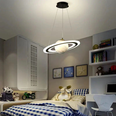 Contemporary Creative Sphere Metal Acrylic Glass LED Pendant Light For Bedroom