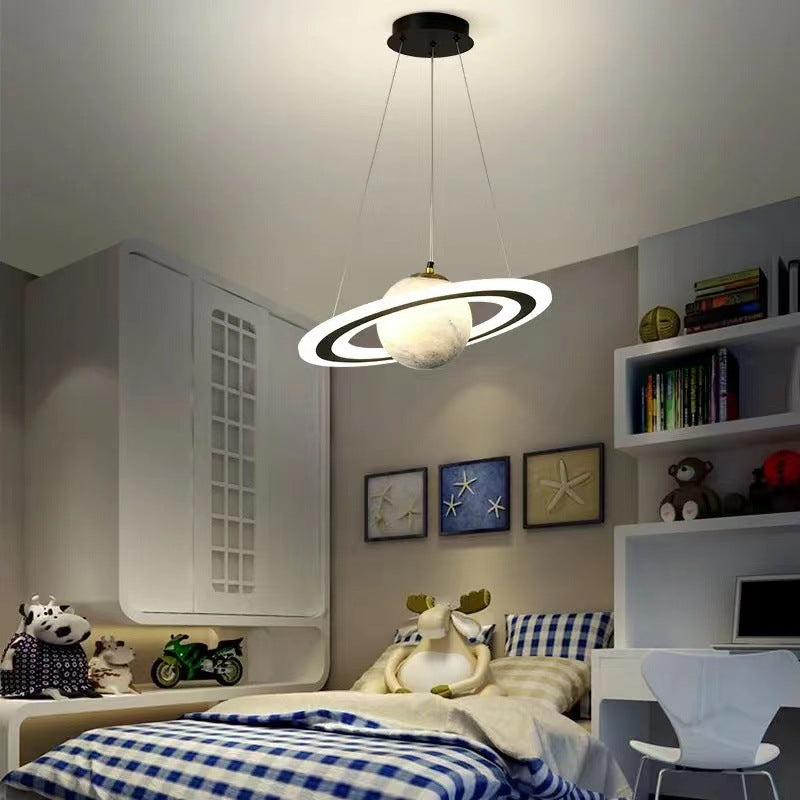 Contemporary Creative Sphere Metal Acrylic Glass LED Pendant Light For Bedroom