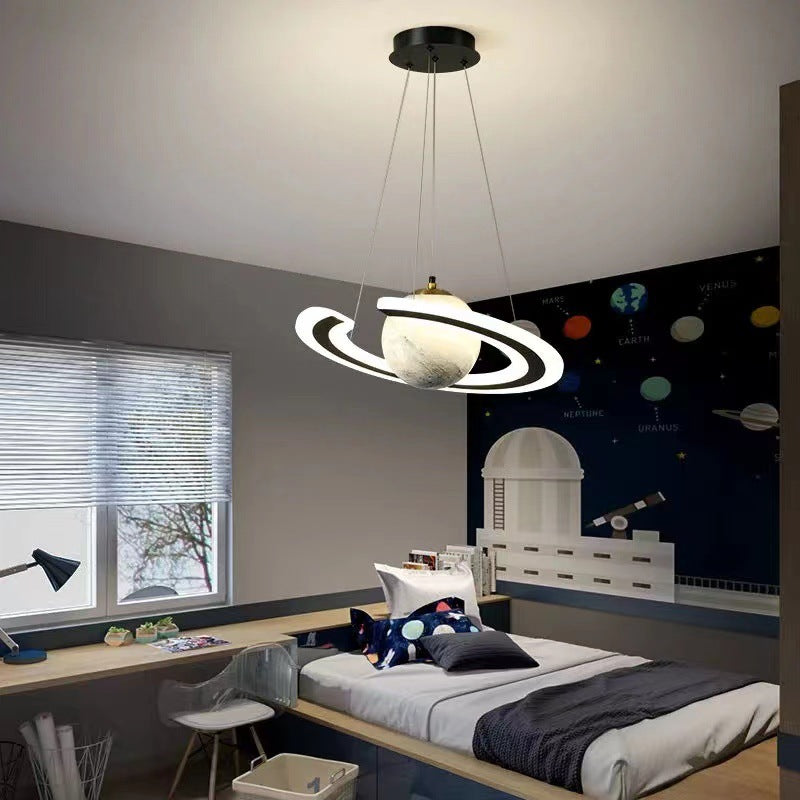 Contemporary Creative Sphere Metal Acrylic Glass LED Pendant Light For Bedroom
