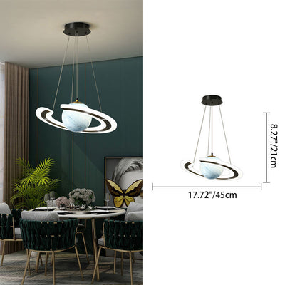 Contemporary Creative Sphere Metal Acrylic Glass LED Pendant Light For Bedroom