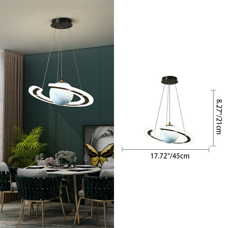 Contemporary Creative Sphere Metal Acrylic Glass LED Pendant Light For Bedroom
