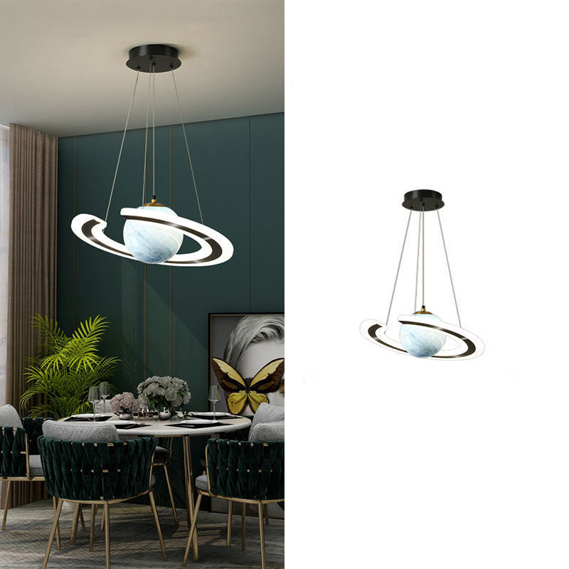 Contemporary Creative Sphere Metal Acrylic Glass LED Pendant Light For Bedroom
