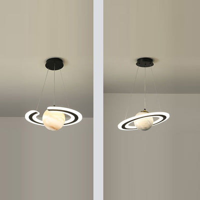 Contemporary Creative Sphere Metal Acrylic Glass LED Pendant Light For Bedroom