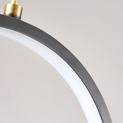Traditionelle chinesische Kreis Kupfer Jade LED Pendelleuchte für Schlafzimmer 