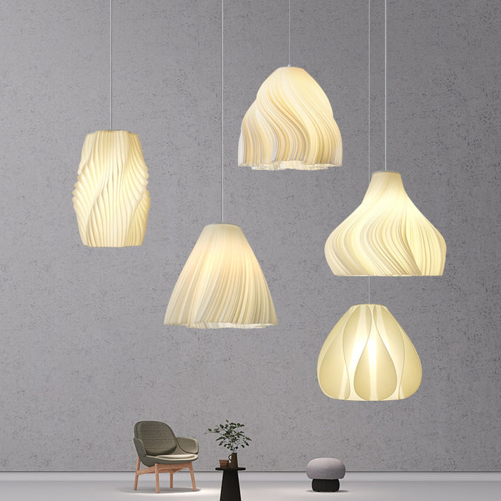 Lámpara colgante contemporánea creativa de cúpula de acrílico y hierro con 1 luz para sala de estar 
