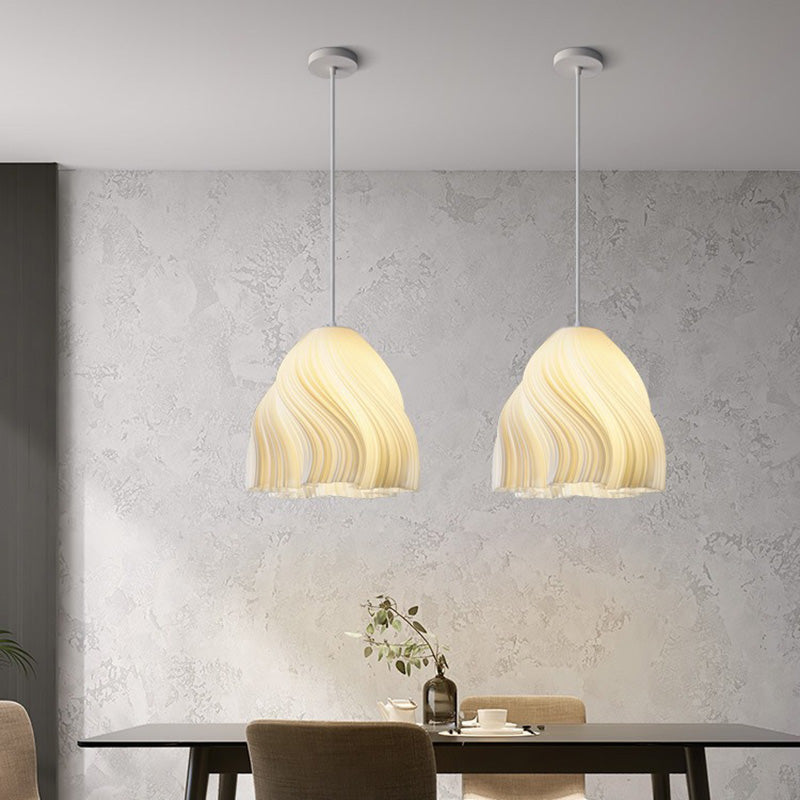 Lámpara colgante contemporánea creativa de cúpula de acrílico y hierro con 1 luz para sala de estar 