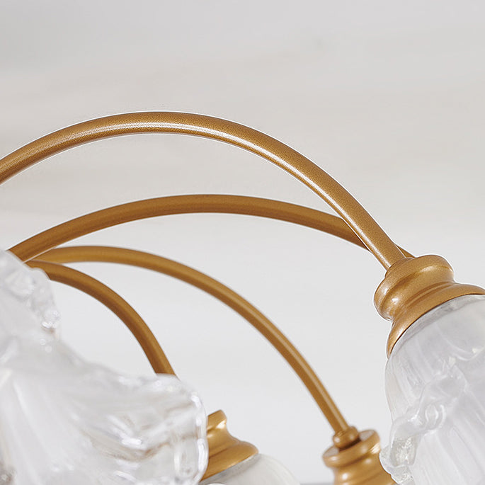 Moderne Luxus Blume Eisen Kristall Glas 3/6/8 Licht Semi-Flush Mount Deckenleuchte für Wohnzimmer 