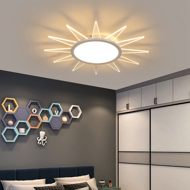 Lumière de plafond LED moderne minimaliste ronde en aluminium et acrylique pour chambre 