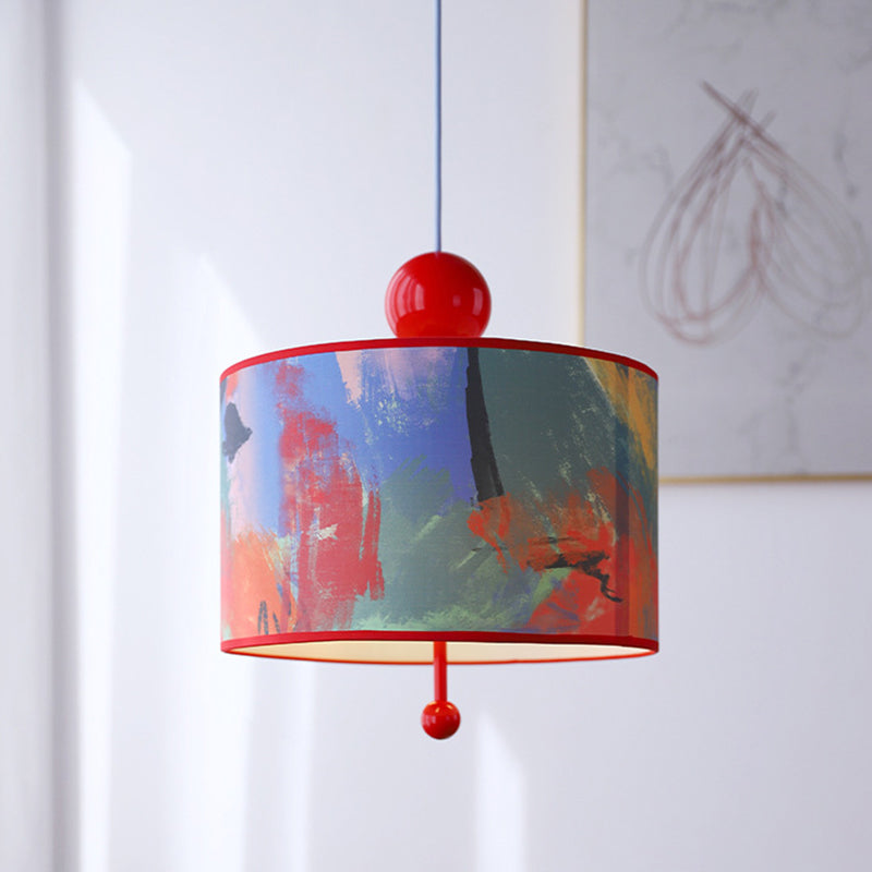 Suspension Luminaire 3 Lumières en Tissu Fer Vintage Traditionnel pour Chambre 