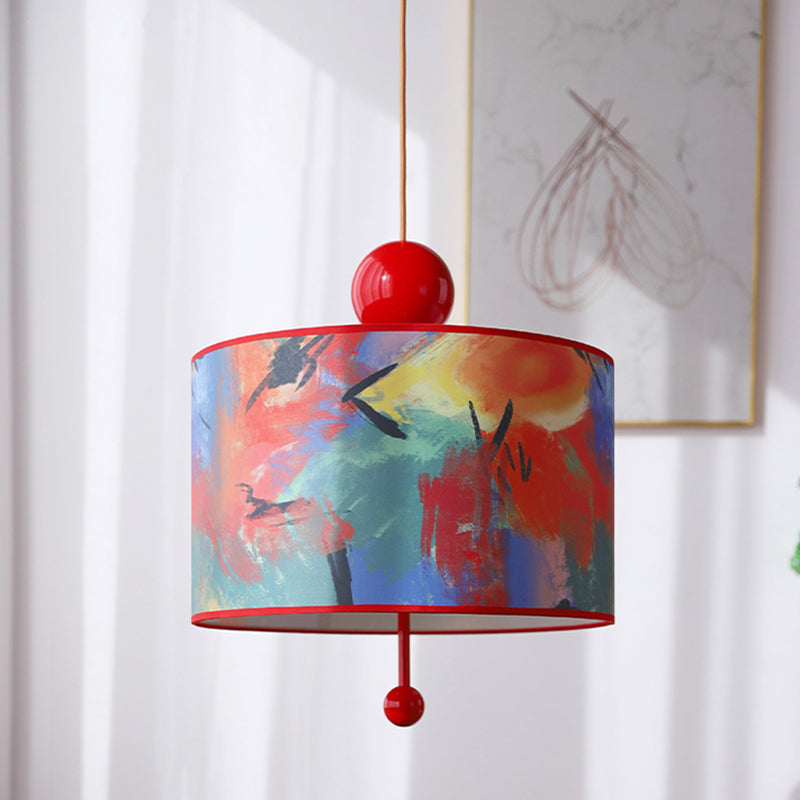 Suspension Luminaire 3 Lumières en Tissu Fer Vintage Traditionnel pour Chambre 