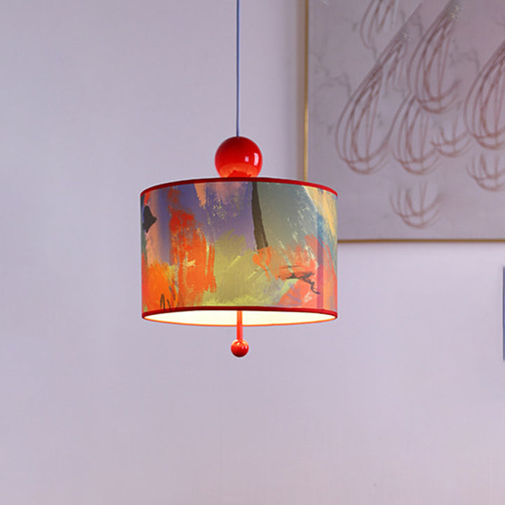 Suspension Luminaire 3 Lumières en Tissu Fer Vintage Traditionnel pour Chambre 