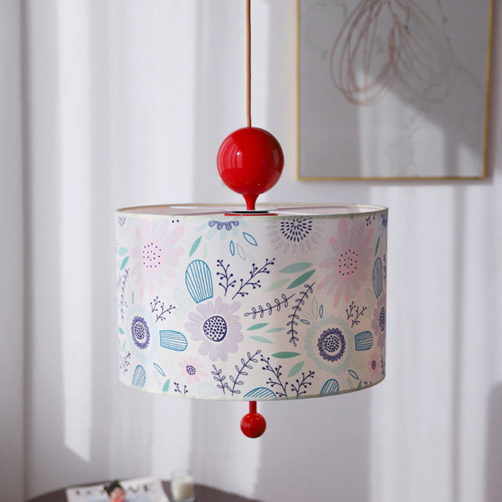 Suspension Luminaire 3 Lumières en Tissu Fer Vintage Traditionnel pour Chambre 