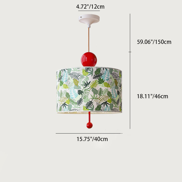 Suspension Luminaire 3 Lumières en Tissu Fer Vintage Traditionnel pour Chambre 
