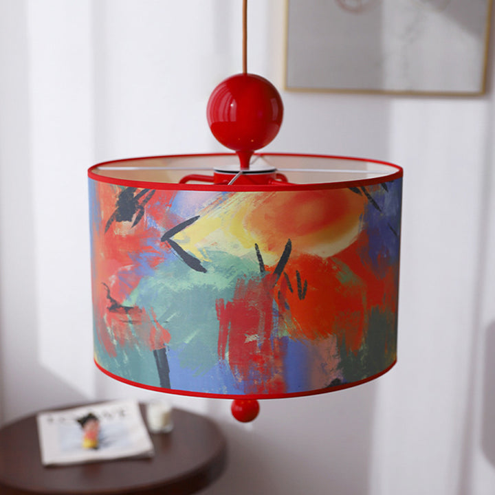 Suspension Luminaire 3 Lumières en Tissu Fer Vintage Traditionnel pour Chambre 