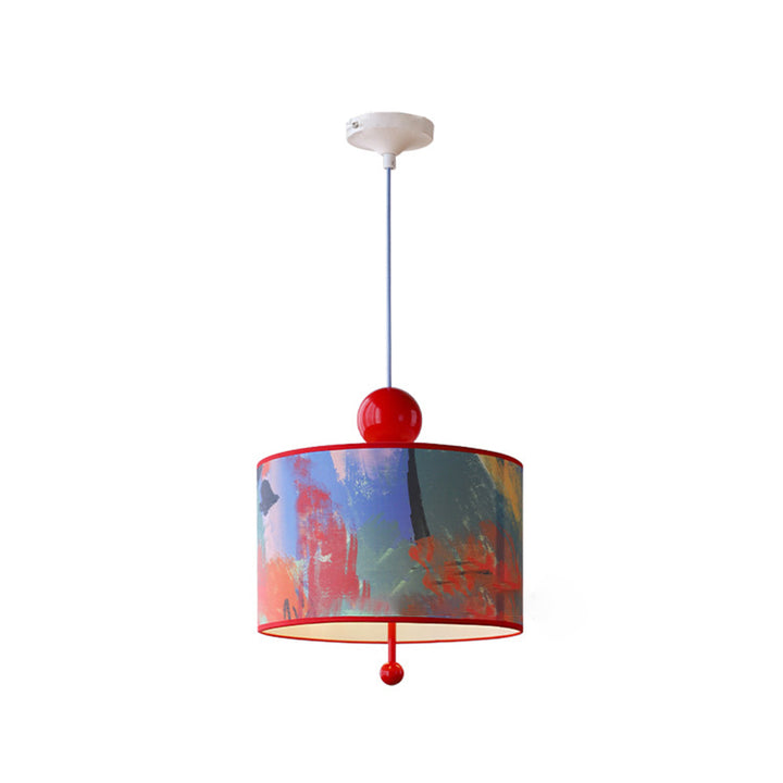 Suspension Luminaire 3 Lumières en Tissu Fer Vintage Traditionnel pour Chambre 
