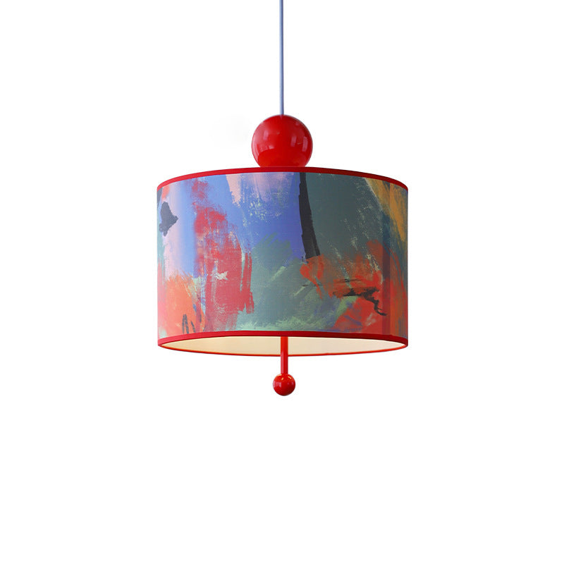 Suspension Luminaire 3 Lumières en Tissu Fer Vintage Traditionnel pour Chambre 