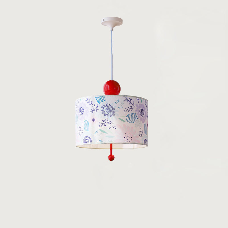 Suspension Luminaire 3 Lumières en Tissu Fer Vintage Traditionnel pour Chambre 