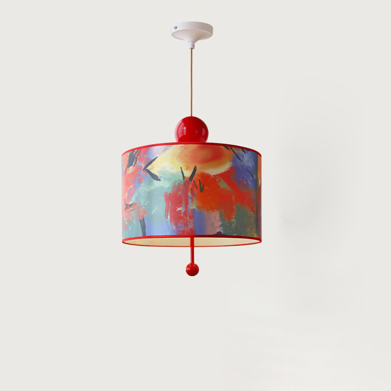 Suspension Luminaire 3 Lumières en Tissu Fer Vintage Traditionnel pour Chambre 