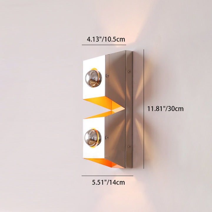 Moderne minimalistische rechteckige 2-flammige Wandleuchte aus Eisen für Schlafzimmer 