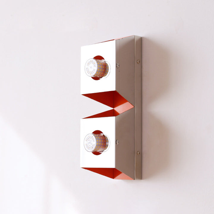 Moderne minimalistische rechteckige 2-flammige Wandleuchte aus Eisen für Schlafzimmer 