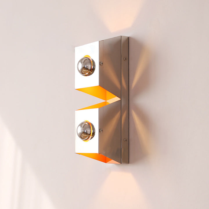Moderne minimalistische rechteckige 2-flammige Wandleuchte aus Eisen für Schlafzimmer 