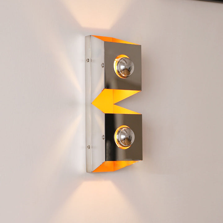 Moderne minimalistische rechteckige 2-flammige Wandleuchte aus Eisen für Schlafzimmer 