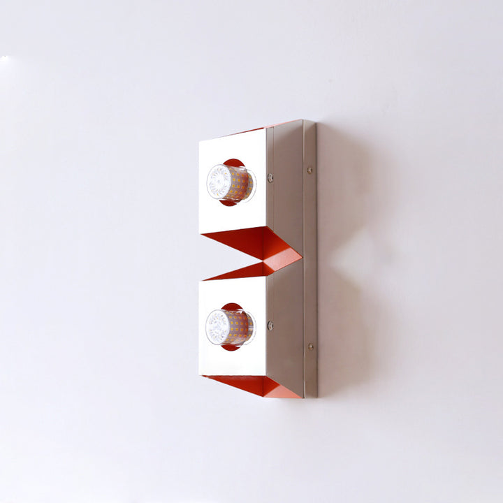 Moderne minimalistische rechteckige 2-flammige Wandleuchte aus Eisen für Schlafzimmer 
