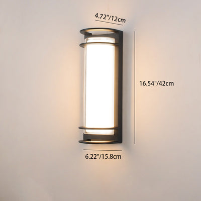 مصباح حائط LED أسطواني حديث بسيط من الألومنيوم والأكريليك للفناء الخارجي 