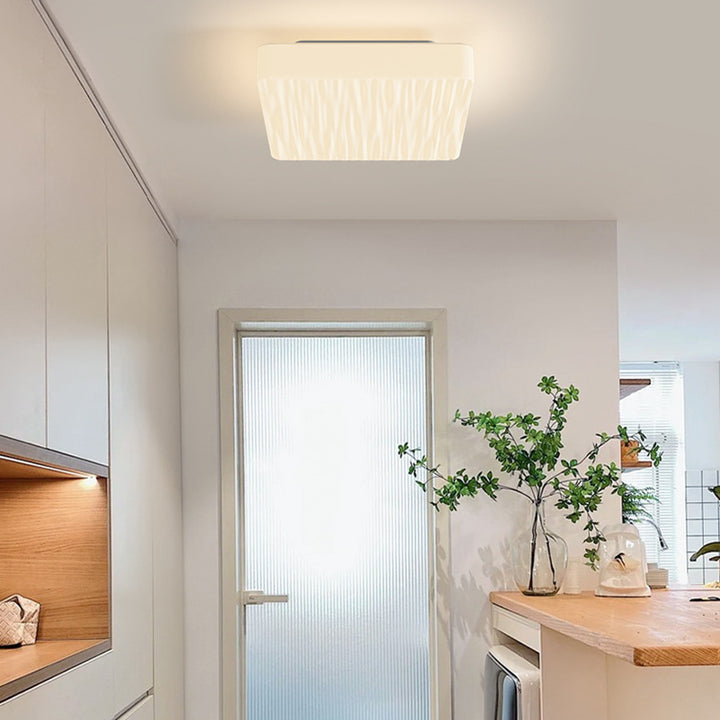 Modern Minimalist Square Plastic Iron LED Flush Mount Ceiling Light For Bedroom