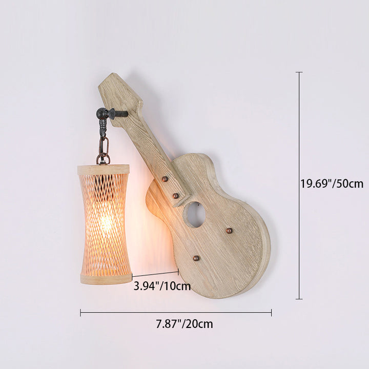 Zeitgenössische kreative Laterne Zylinder Massivholz Metall Glas 1-Licht Wandleuchte Lampe für Flur 