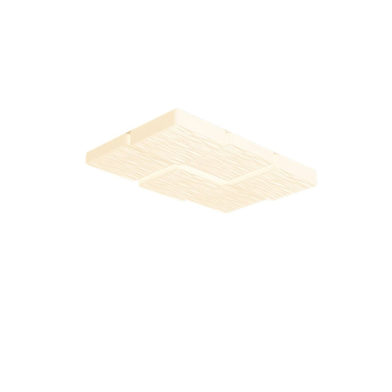Modern Minimalist Square Plastic Iron LED Flush Mount Ceiling Light For Bedroom