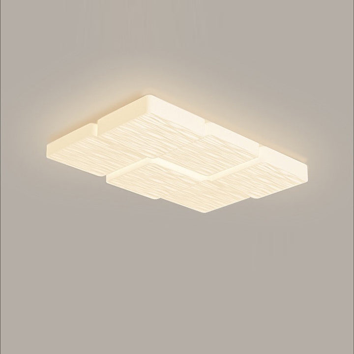 Modern Minimalist Square Plastic Iron LED Flush Mount Ceiling Light For Bedroom