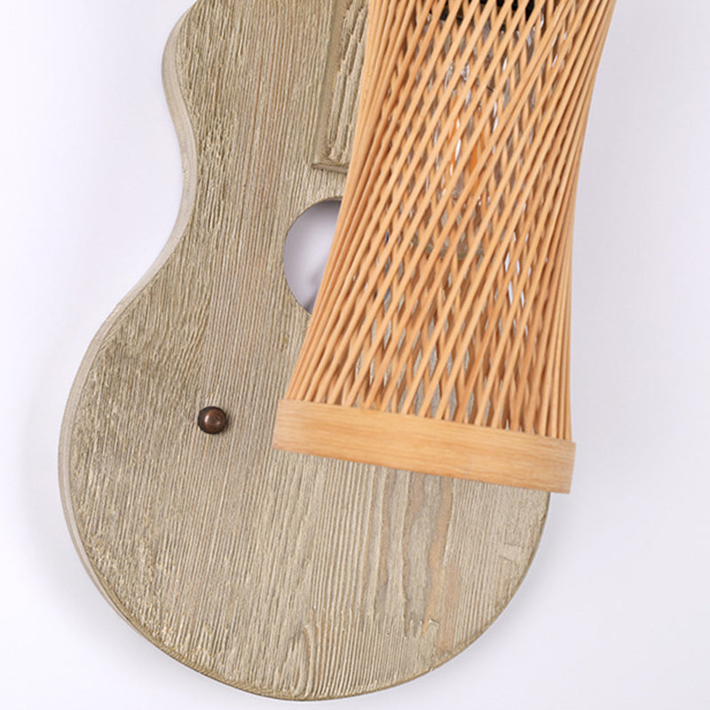 Lámpara Aplique de Pared de 1 Luz con Linterna Creativa Contemporánea Cilindro de Madera Maciza Metal Vidrio para Pasillo 